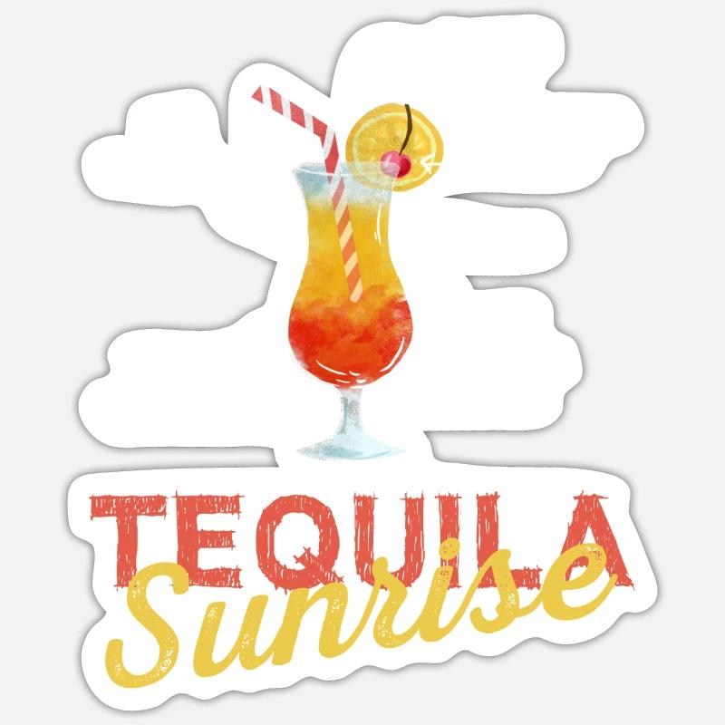 Tequila Sunrise - Sticker Größe S (10 x 10 cm) - Mattweiß