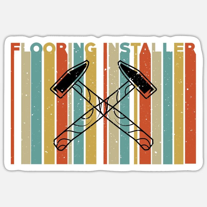 Couches de sol - Sticker taille S (10 x 10 cm) - blanc mat