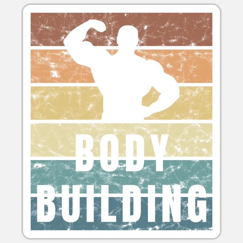 Super Bodybuilding - Installing Muscles - Sticker size S (10 x 10 cm) - white matte