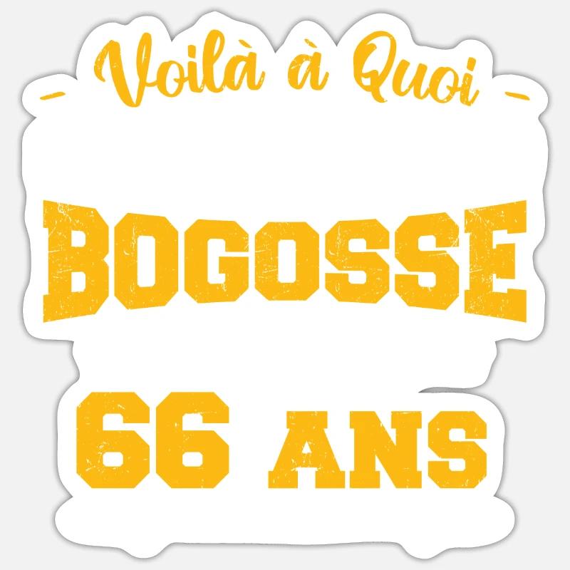 Voilà à quoi ressemble un bogosse de 66 ans - Sticker taille S (10 x 10 cm) - blanc mat