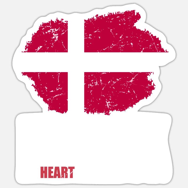 Denmark Flag - Sticker size S (10 x 10 cm) - white matte