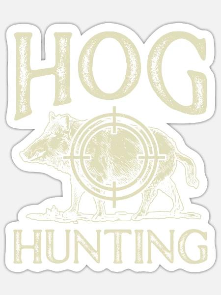 Wildschweinjagd Jäger Wildschwein - Sticker Größe S (10 x 10 cm) - Mattweiß