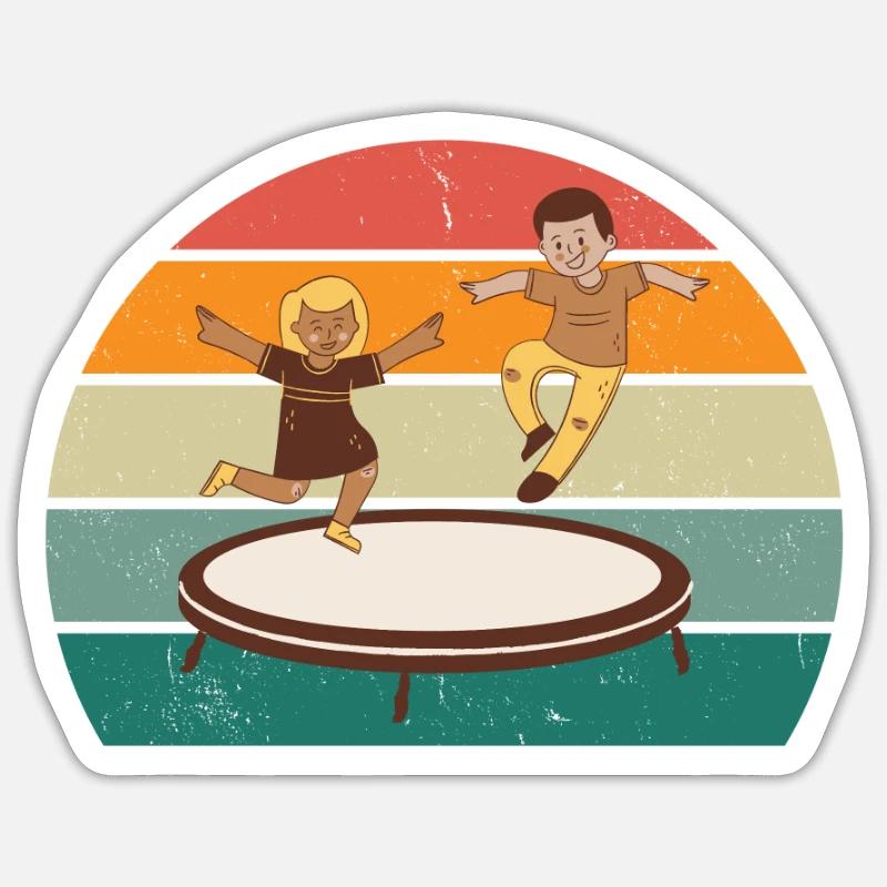 Sauteur de trampoline Pull trampoline Trampoline Sticker taille S (10 x 10 cm)