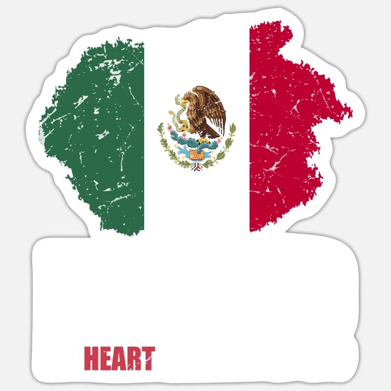 Mexico Flag - Sticker size S (10 x 10 cm) - white matte