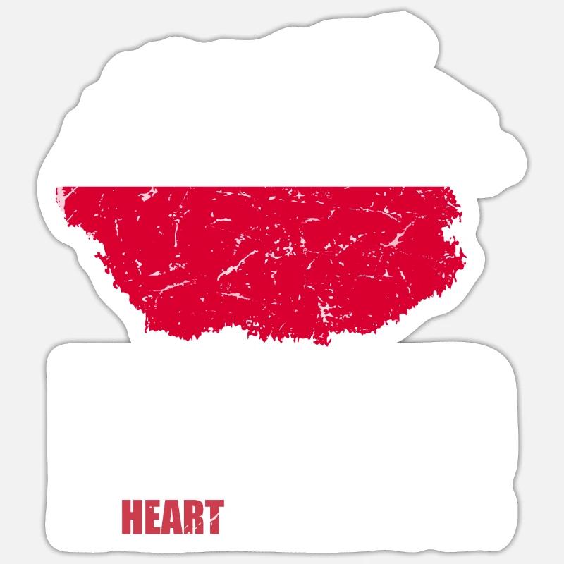 Drapeau de la Pologne - Sticker taille S (10 x 10 cm) - blanc mat