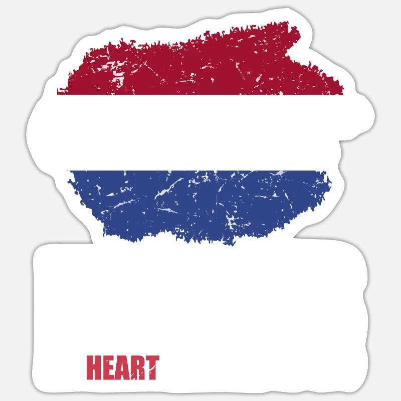 Drapeau des Pays-Bas - Sticker taille S (10 x 10 cm) - blanc mat