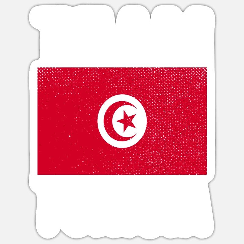 Drapeau de la Tunisie Sticker taille S (10 x 10 cm)