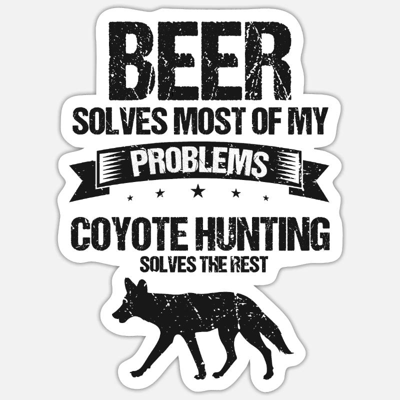 Conception de coyote pour les réacteurs de coyote - Sticker taille S (10 x 10 cm) - blanc mat
