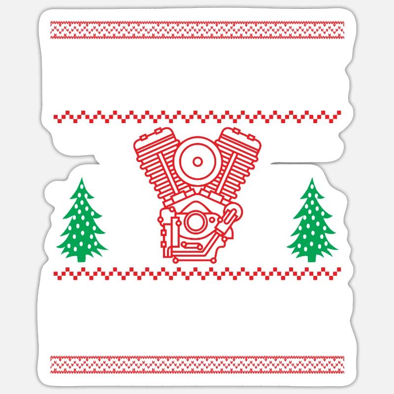 Engine Car Tuning Ugly Christmas - Flat Is Better Sticker Größe S (10 x 10 cm)