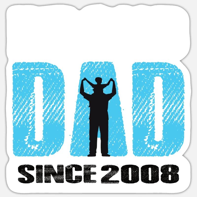 Proud Dad Since 2008 - Sticker size S (10 x 10 cm) - white matte