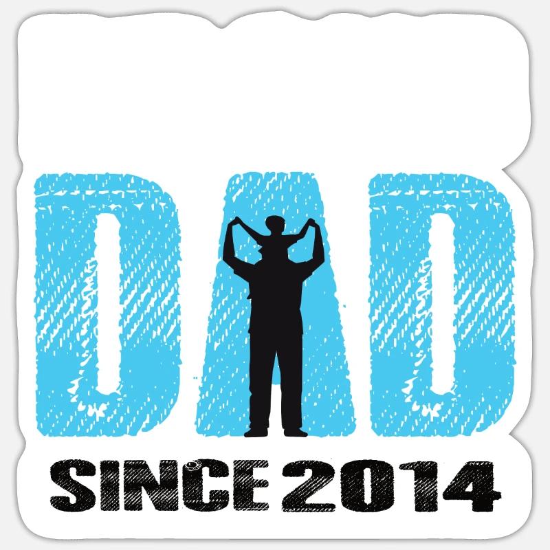 Proud Dad Since 2014 - Sticker size S (10 x 10 cm) - white matte