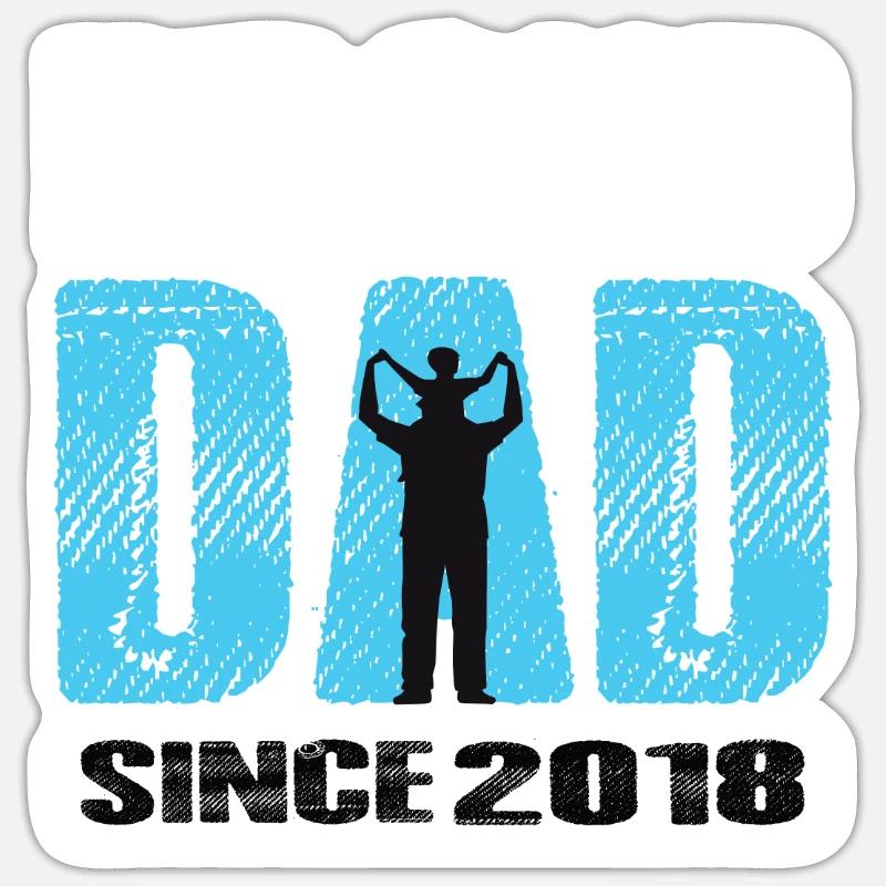 Proud Dad Since 2018 - Sticker size S (10 x 10 cm) - white matte