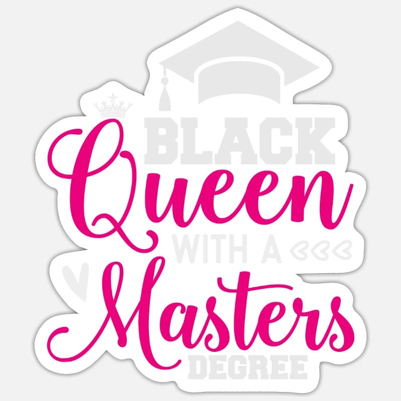 Schwarze Königin mit einer Master -Abschlussklasse Sticker Größe S (10 x 10 cm)