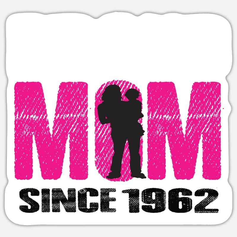 Proud Mom Since 1962 - Sticker size S (10 x 10 cm) - white matte