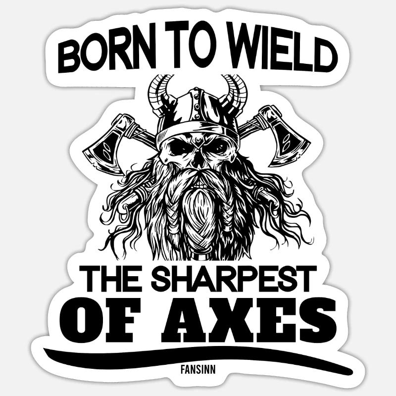 Wikinger - Sticker Größe S (10 x 10 cm) - Mattweiß