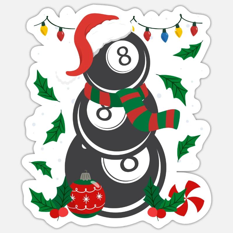 8-Ball Billiard Player Billiards - Sticker size S (10 x 10 cm) - white matte
