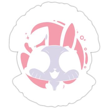 Lapin lapin animal de compagnie lapin - Sticker taille S (10 x 10 cm) - blanc mat - Devant