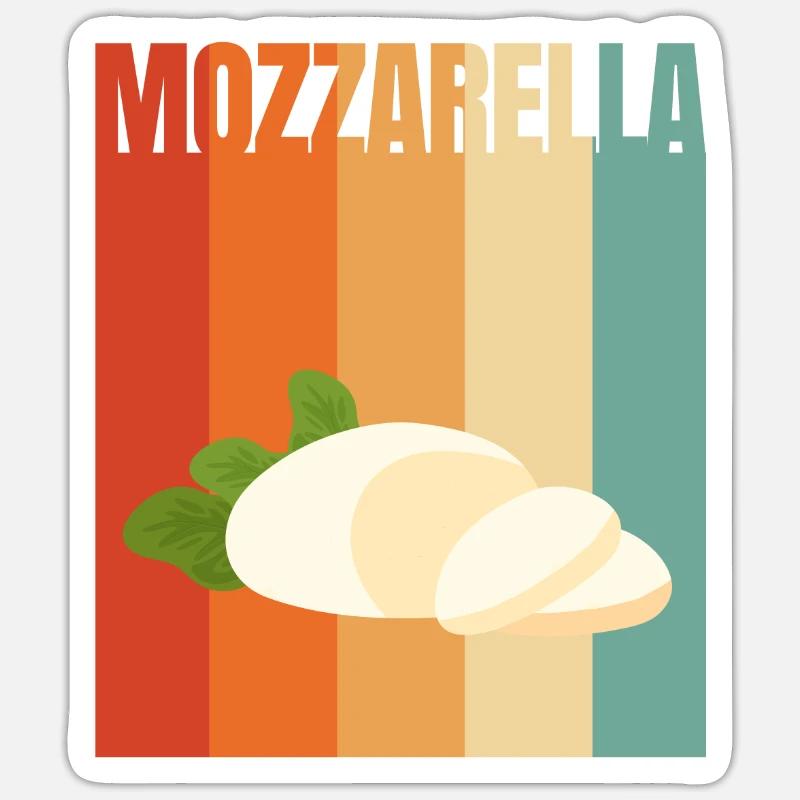 Retro Mozzarella - Sticker size S (10 x 10 cm) - white matte