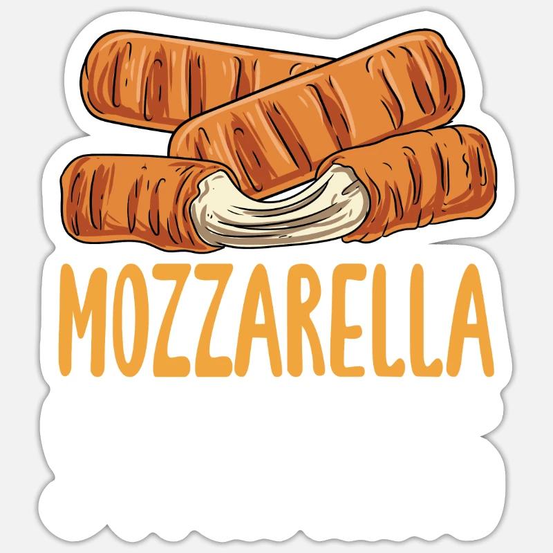 Mozzarella Stick King - Sticker taille S (10 x 10 cm) - blanc mat