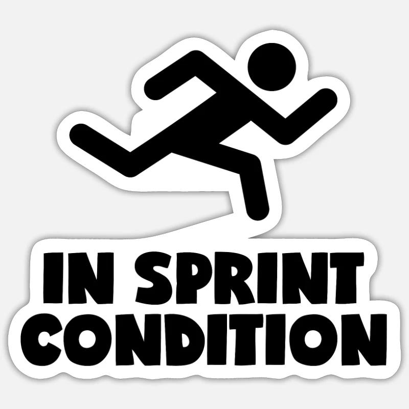 En condition de sprint - Sticker taille S (10 x 10 cm) - blanc mat