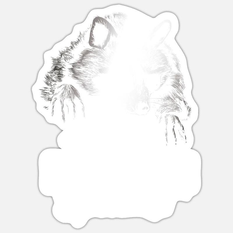 Waschbär - Sticker Größe S (10 x 10 cm) - Mattweiß