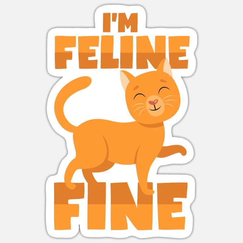 Cat pun - Sticker size S (10 x 10 cm) - white matte