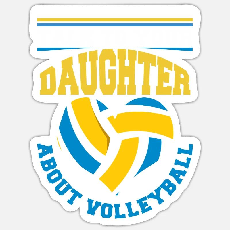 Fille d’une joueuse de volleyball - Sticker taille S (10 x 10 cm) - blanc mat