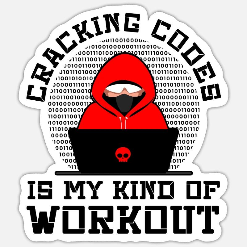 Cybersecurity Professional Hacker Cracking Codes - Sticker Größe S (10 x 10 cm) - Mattweiß