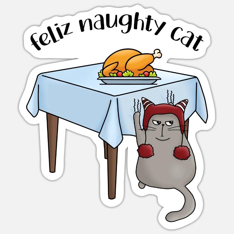 Noël drôle de chat Chat arbre de Noël Chat Sticker taille S (10 x 10 cm)