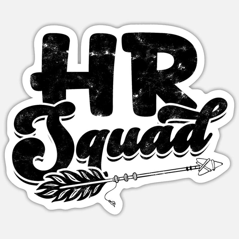 HR Squad - Kader - Sticker Größe S (10 x 10 cm) - Mattweiß