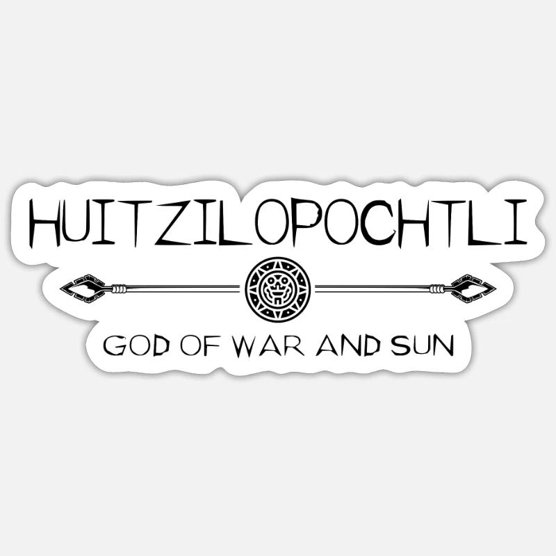 Aztekischer Gott - Huitzilopochtli - Sticker Größe S (10 x 10 cm) - Mattweiß