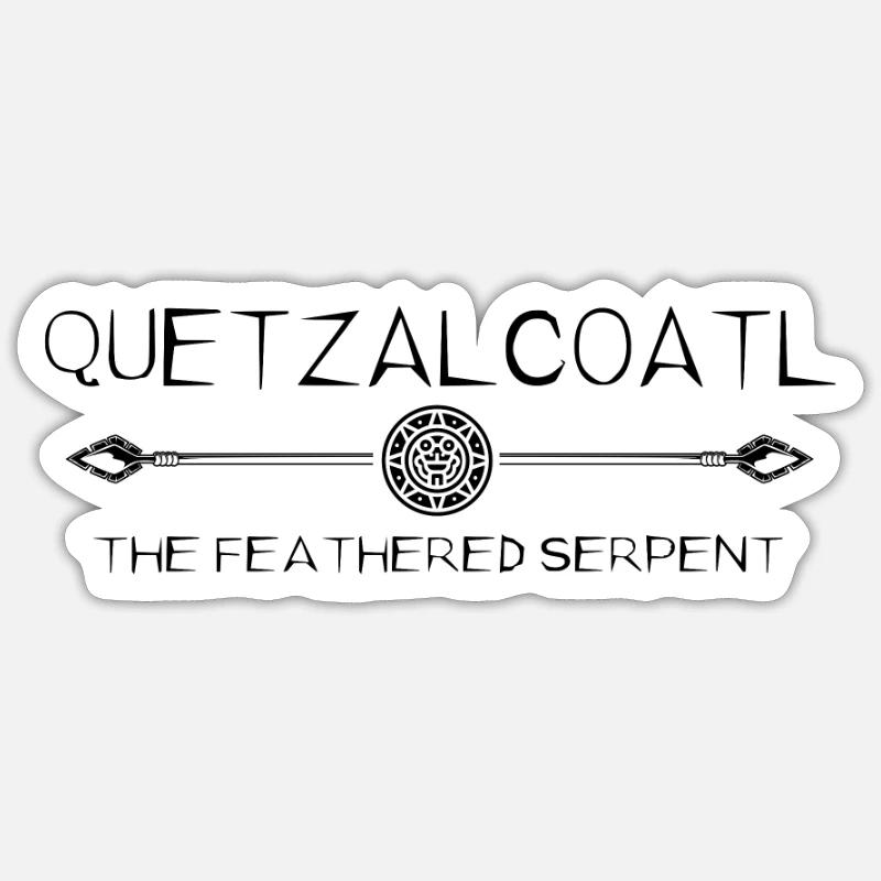 Dieu aztèque du vent - Quetzalcoatl - Sticker taille S (10 x 10 cm) - blanc mat
