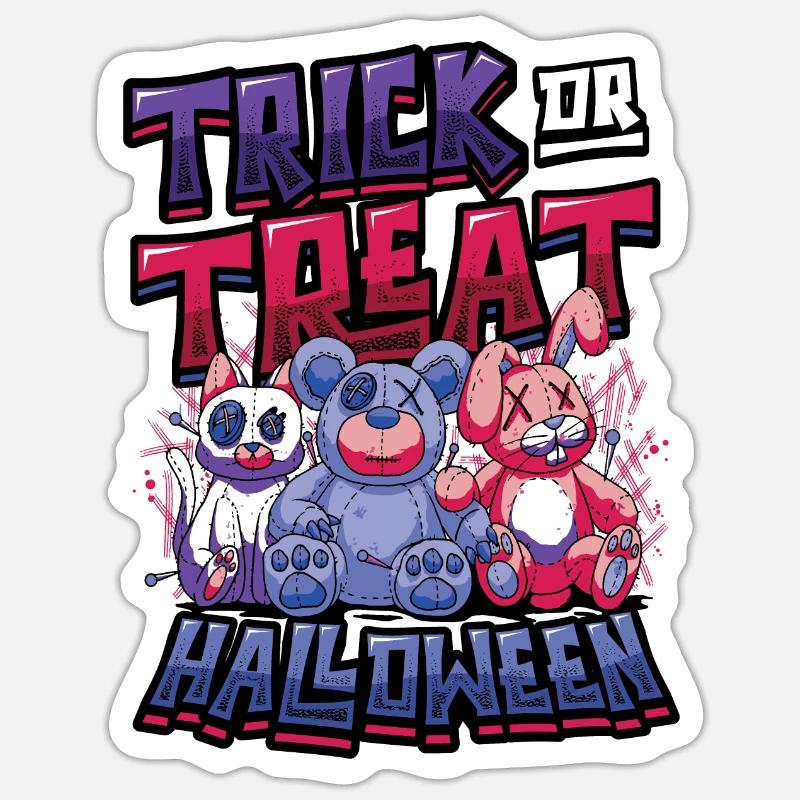 Süßes Oder Saures Halloween - Sticker Größe S (10 x 10 cm) - Mattweiß