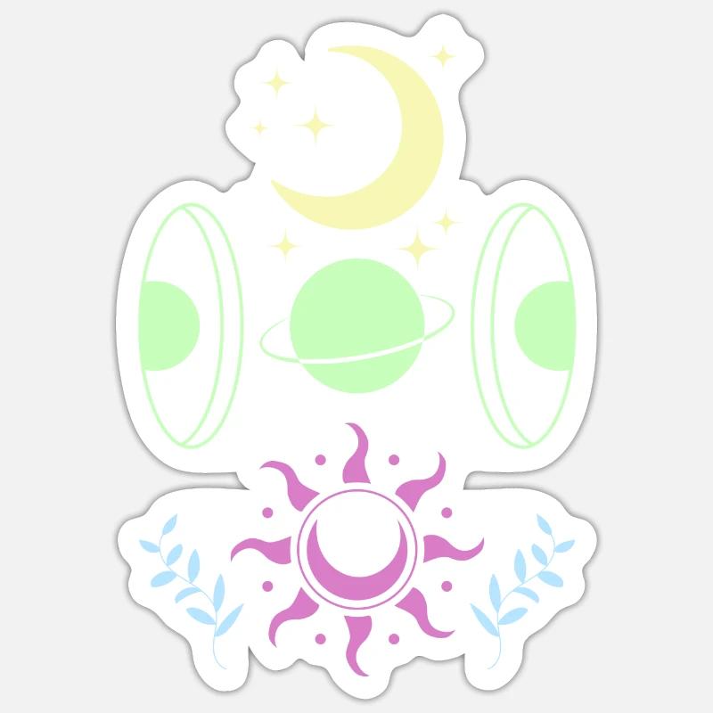 Pastel Goth Moon Cute Crescent - Sticker taille S (10 x 10 cm) - blanc mat