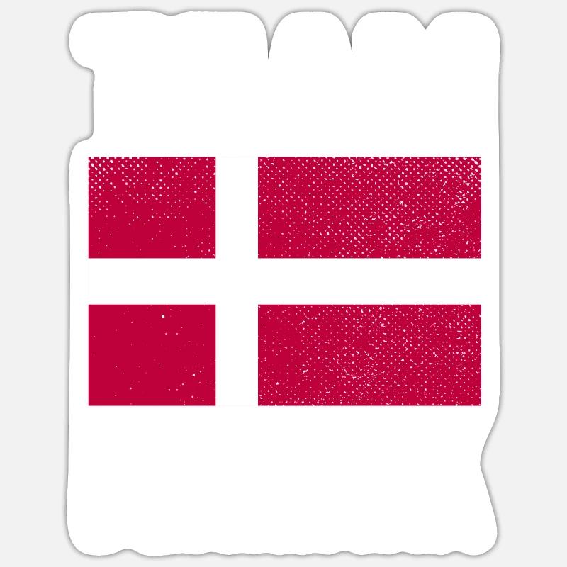 Denmark Flag - Sticker size S (10 x 10 cm) - white matte