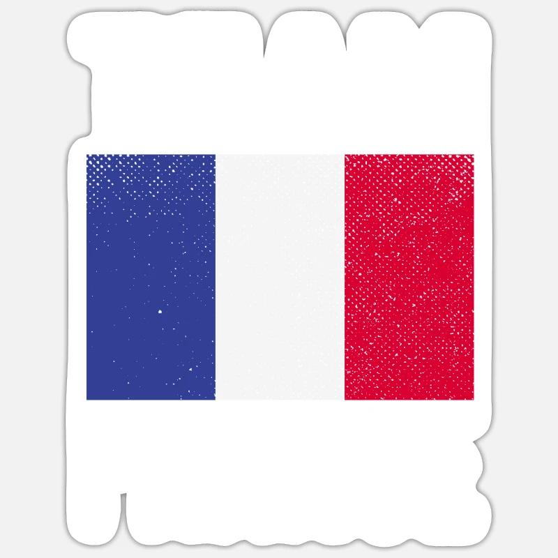 Français drapeau - Sticker taille S (10 x 10 cm) - blanc mat