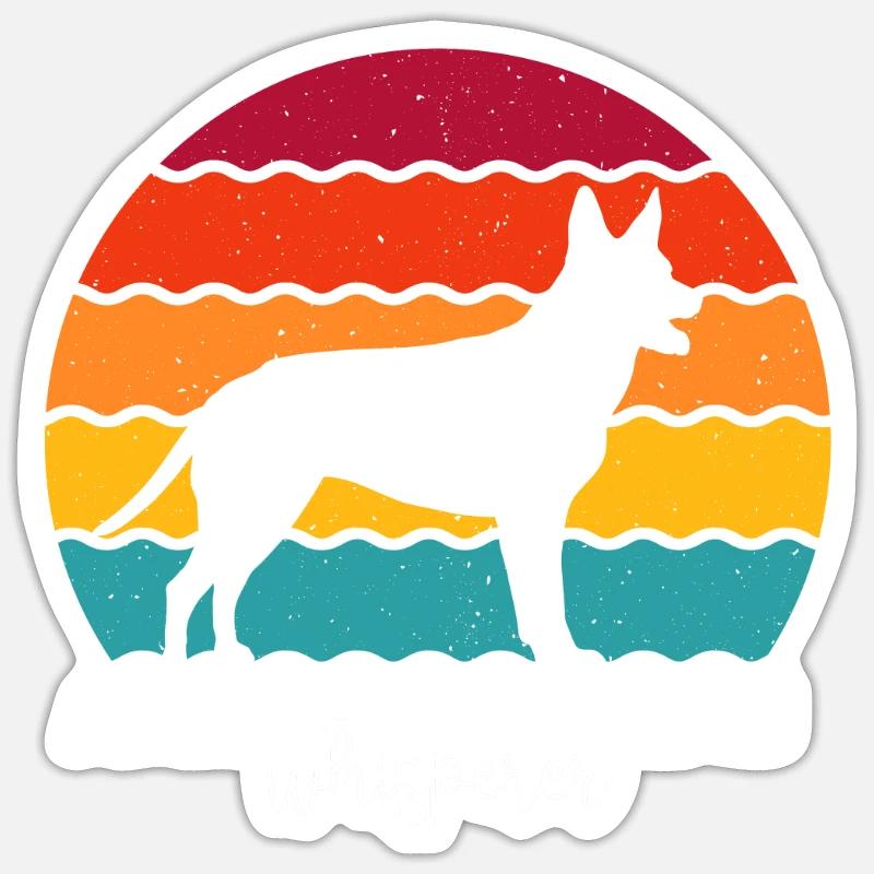 Australian Kelpie - Sticker Größe S (10 x 10 cm) - Mattweiß