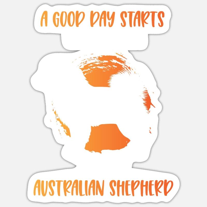 Australian Shepherd Geschenk - Sticker Größe S (10 x 10 cm) - Mattweiß