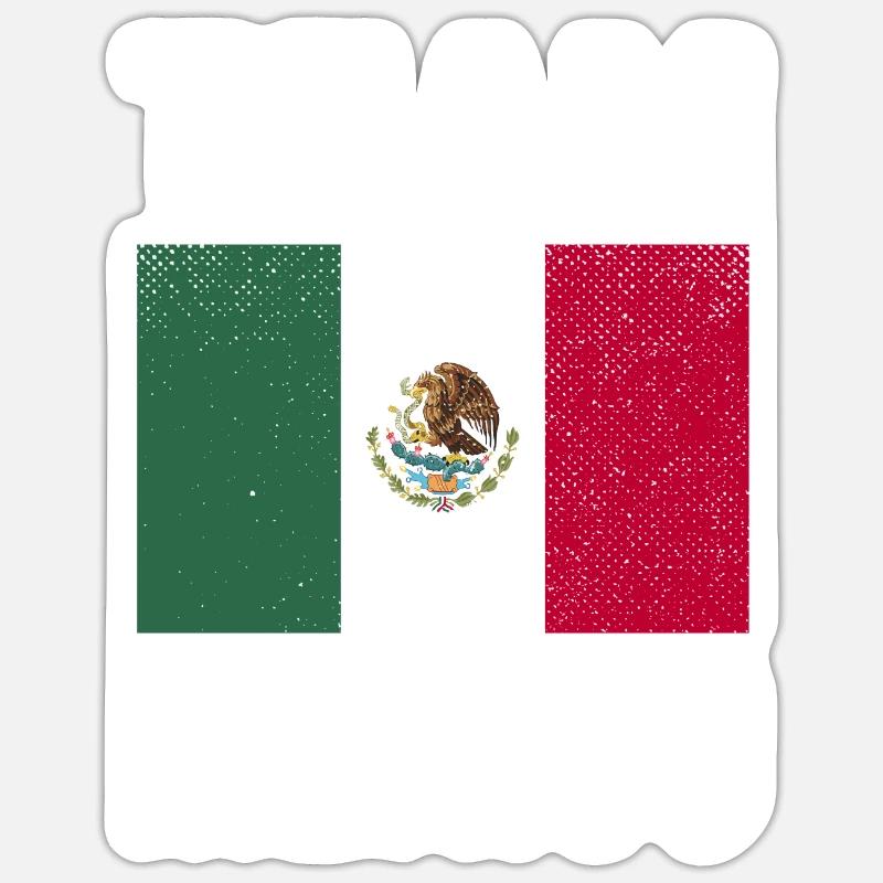 Mexico Flag - Sticker size S (10 x 10 cm) - white matte
