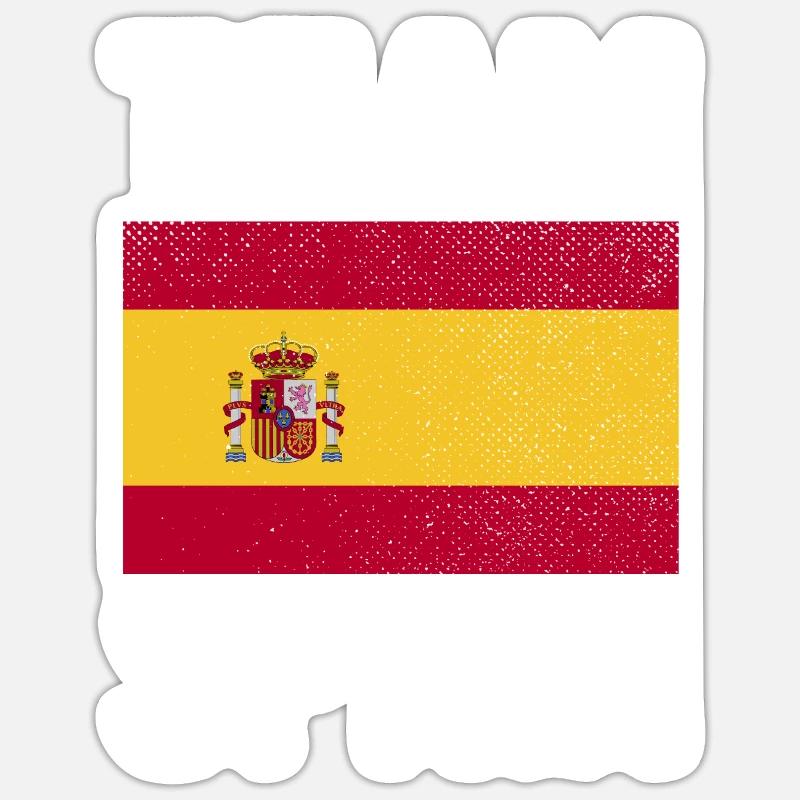 Drapeau de l’Espagne - Sticker taille S (10 x 10 cm) - blanc mat