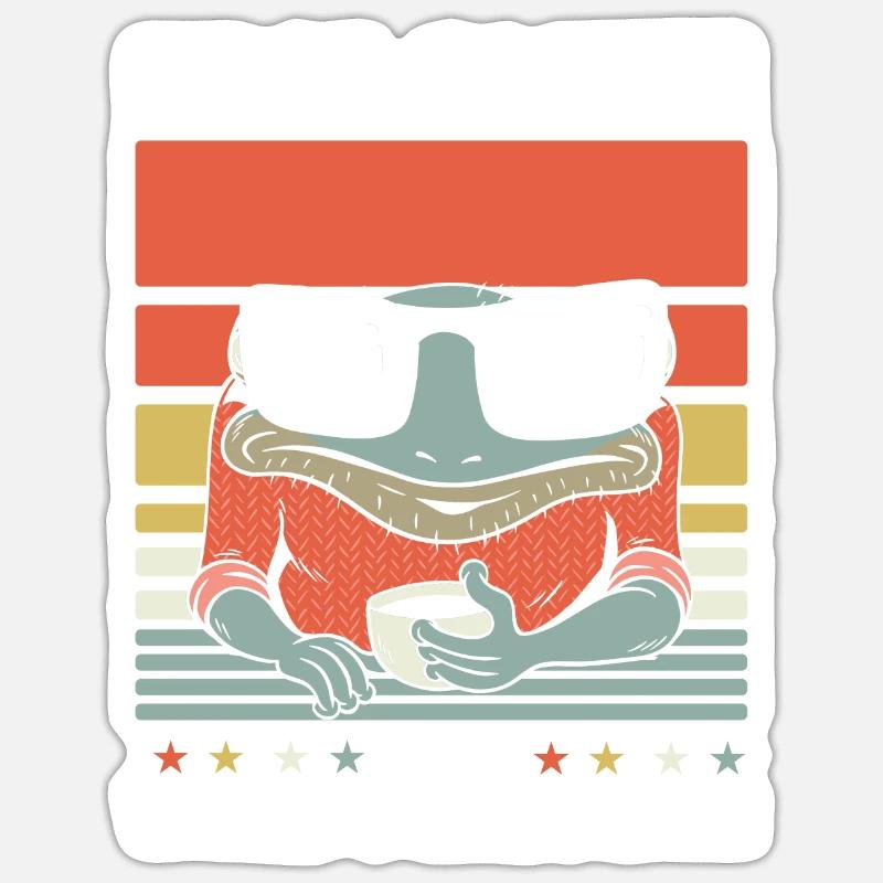 Frog Toad Coffee Sunglasses - Sticker size S (10 x 10 cm) - white matte