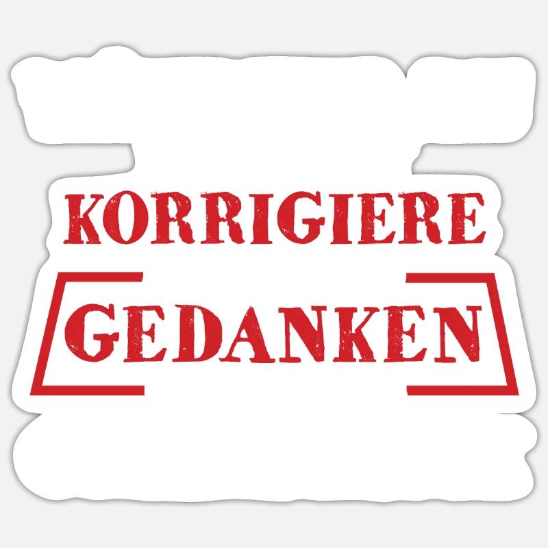 Während Du Sprichst Korrigiere Ich Deine - Sticker Größe S (10 x 10 cm) - Mattweiß