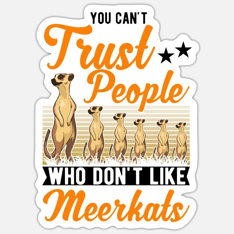 Suricate Cadeau Suricate - Sticker taille S (10 x 10 cm) - blanc mat