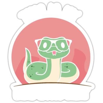 This Is My Home Office Shirt Snake Home Office - Sticker size S (10 x 10 cm) - white matte - Front