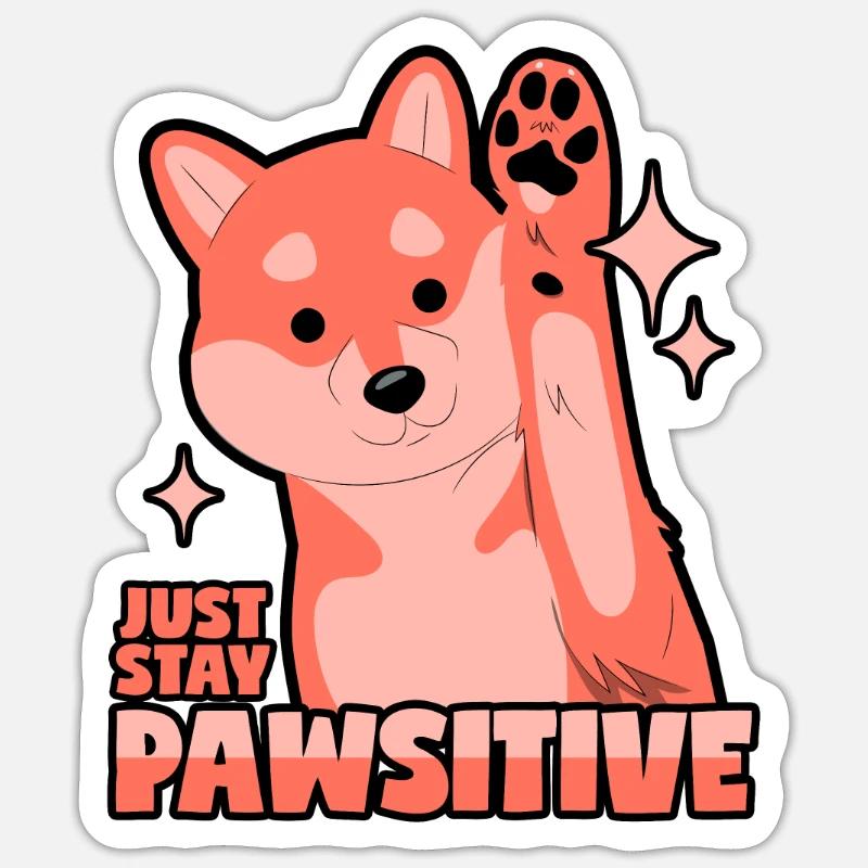 Chien optimiste : Pawsitive Sticker taille S (10 x 10 cm)