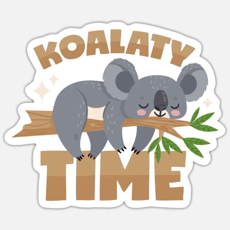 Jeux de mots Koala - Sticker taille S (10 x 10 cm) - blanc mat