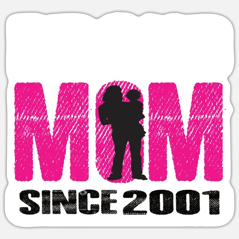 Proud Mom Since 2001 - Sticker size S (10 x 10 cm) - white matte