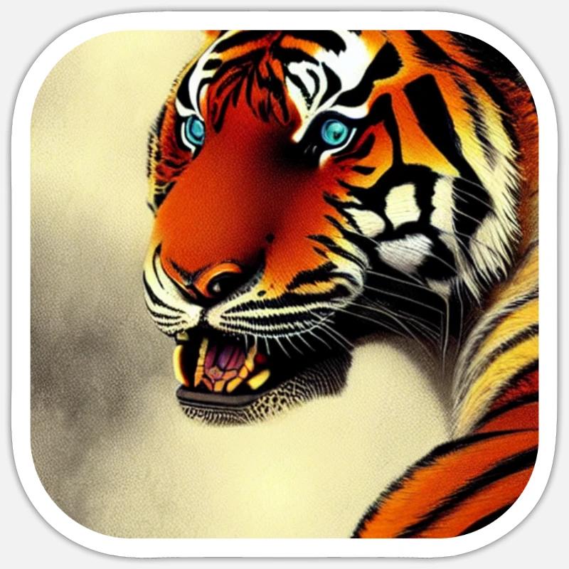Tiger - Sticker size S (10 x 10 cm) - white matte
