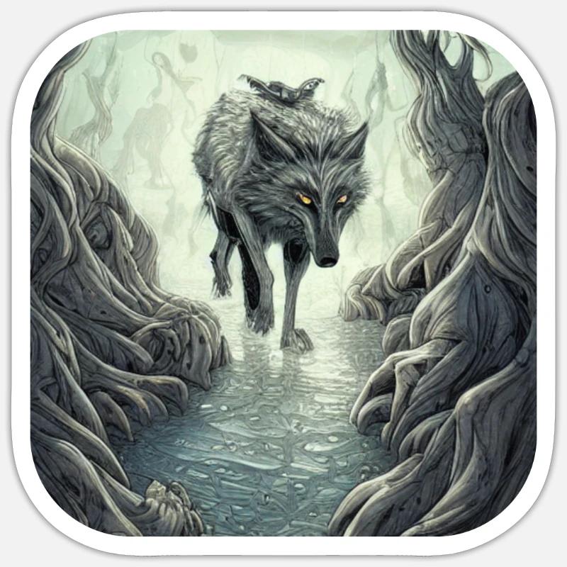 Wolf - Sticker Größe S (10 x 10 cm) - Mattweiß