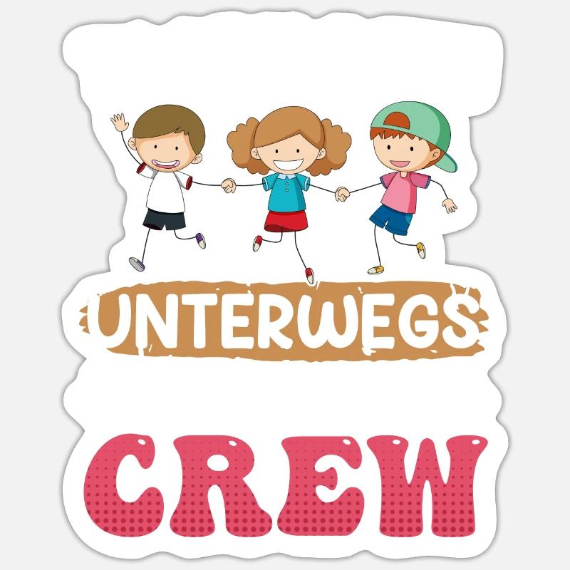 Tagaesmutti unterwegs mit ihrer Crew Tagesmutter - Sticker Größe S (10 x 10 cm) - Mattweiß